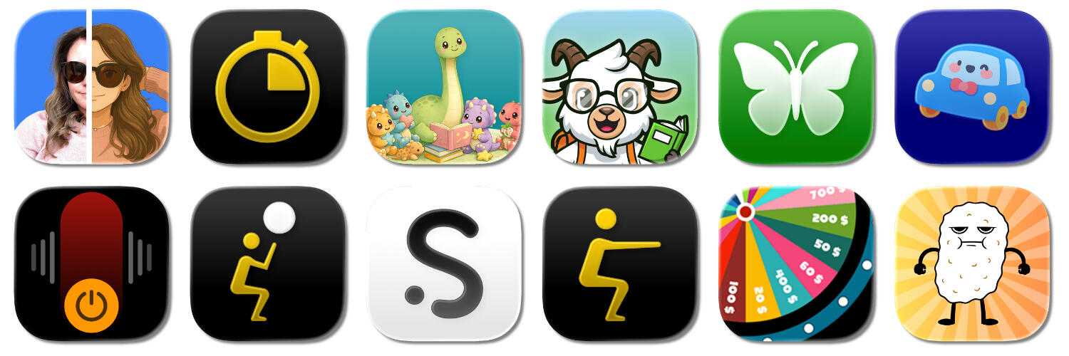 Untitled Two rows of multiple app icons